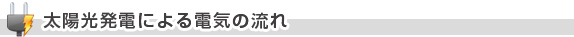 太陽光発電による電気の流れ